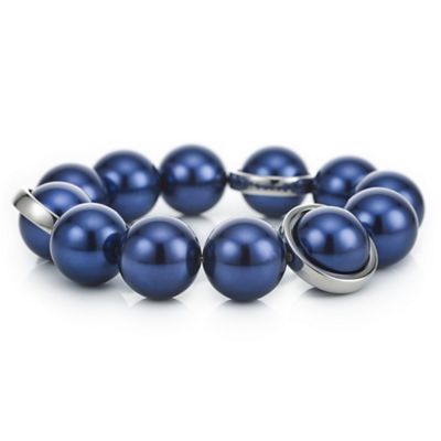 Designer blue pearl sphere bracelet